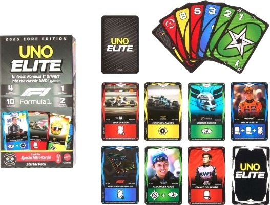 Games Uno Elite Formula 1 2025 Core Edition Starter Pack Kort Spill Shedding 7 År
