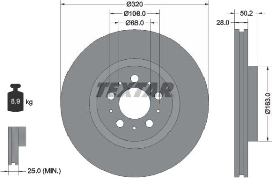 TEXTAR 92178203 Bremseskive
