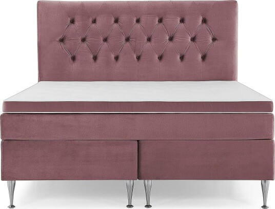 Royal Velvet Komplett Sengepakke 180x200 cm Rosa Fløyel/Høye Sølvben