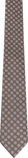 Lindbergh Polyester Tie With Pattern 7 Cm - Brown - ONE SIZE