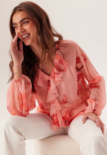 Bubbleroom Frill Chiffon Blouse