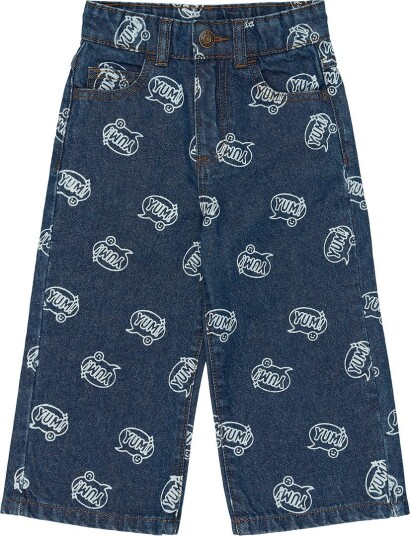 The New Jeans - Baggy - TnstYale - Medium+ Blue Denim AOP - The New - 2 år (92) - Jeans - Blå