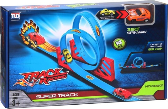Track Racing Super Track Bane med dobbel loop