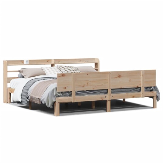  Sengeramme med hodegavl 200x200 cm heltre furu 3306835