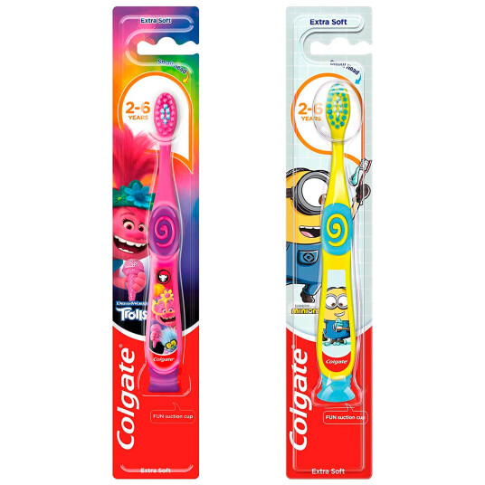 Colgate Barnetannbørste Trolls / Minions 2 6 år MINONS