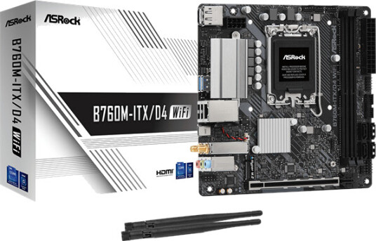 ASRock B760M-ITX Mini-ITX Hovedkort med Wi-Fi 6E, LGA1700, DDR4 ASRock B760M-ITX Mini-ITX Hovedkort med Wi-Fi 6E, LGA1700, DDR4