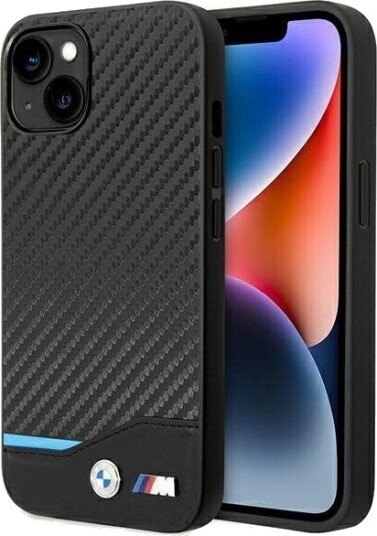 Bmw Iphone 14 Deksel Carbon Effect Printed Logo Svart