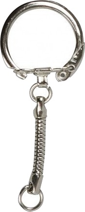 Diverse Nøkkelring med kjede dia 2,3 cm L: 6 cm 25 stk