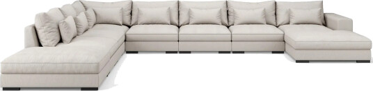 Dubai stor U modulsofa byggbar med divan høyre ekstra dyp Lys / Beige Dubai stor U modulsofa byggbar med divan høyre ekstra dyp Lys / Beige