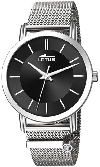 Lotus Dameklokke 18737/4 Trendy Sort/Stål Ø33.3 mm