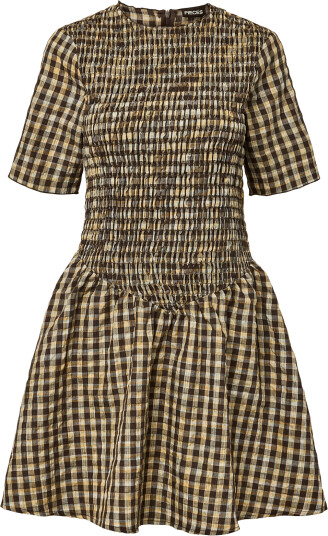 Pieces Pcadalaide 2/4 Short Dress Wvn Brown L