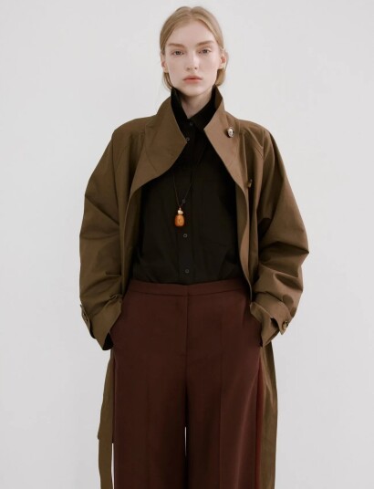 Mango High Waisted Lyocell Trousers Brown 36 Mango High Waisted Lyocell Trousers Brown 36
