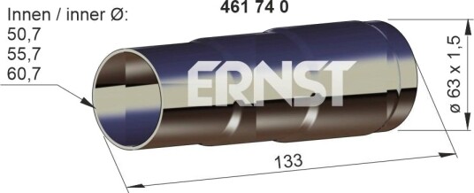 Eksosrør, universell ERNST 461740 Eksosrør, universell ERNST 461740