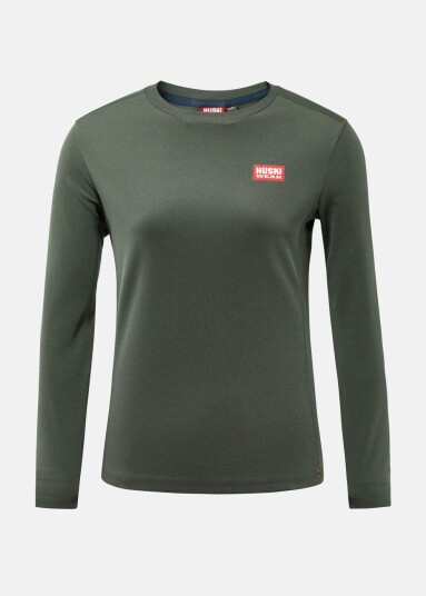 Huski Wear W X LS TEE Fjord Green XS Trenings-t-shirts