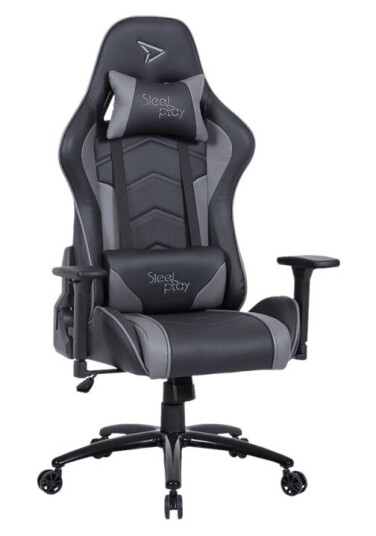 Steelplay Sgc01 - Stol - Ergonomisk - Armlener - Tipping - Roterende - Hard Skum Polyuretan Polyvinylklorid Pvc - Grå Steelplay Sgc01 - Stol - Ergonomisk - Armlener - Tipping - Roterende - Hard Skum Polyuretan Polyvinylklorid Pvc - Grå