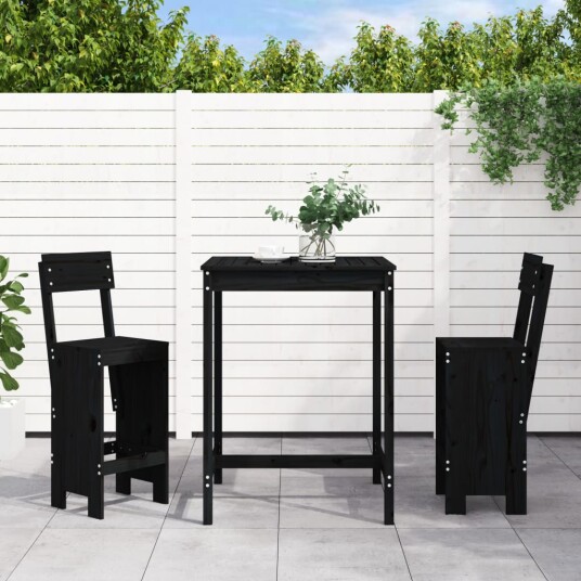  Hagebarsett 3 deler svart heltre furu 3157797