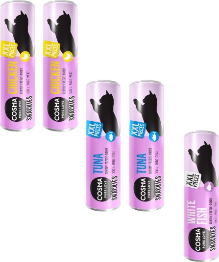 Cosma Snackies Xxl Blandet Kylling + Tunfisk + Hvit Fisk 128 G