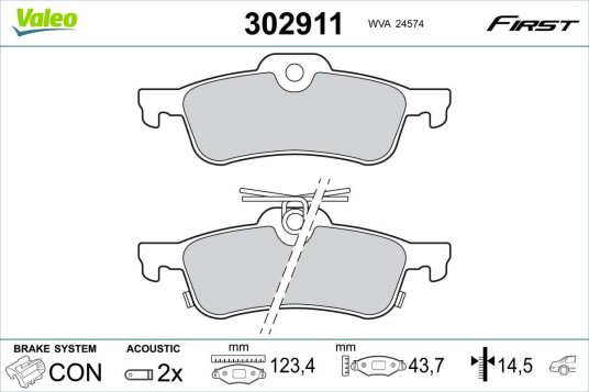 Bremseklosser VALEO 302911