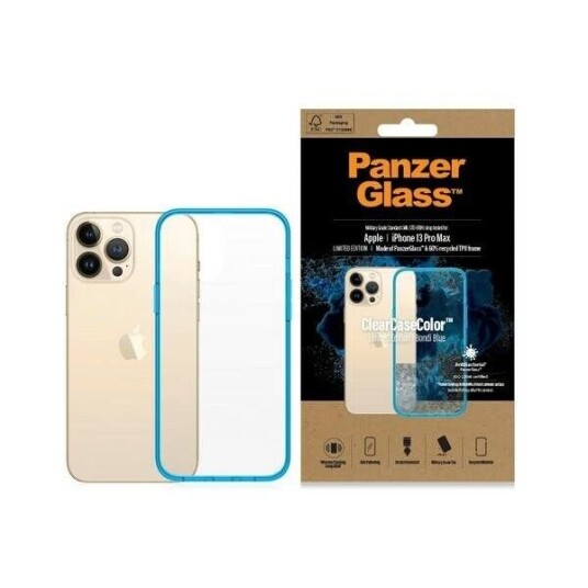 PanzerGlass ClearCase Antibakteriell Baksidedeksel Bondi Blue for iPhone 13 Pro Max