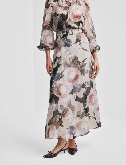 by Ti Mo Organza Maxi Skirt - Cream - S
