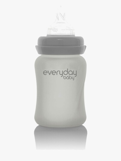 Everyday Baby Glass Baby Bottle Healthy + Quiet Grey 150Ml - Grey - 150 ml