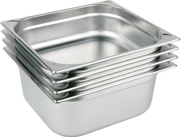 Kantine 1/2 Gn 1 Ltr 32.5X26.5X2 Cm Rustfrit Stål,6 Stk/Pk