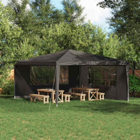  Party Telt Sidevegg 2 pcs 400 x 195 cm Antrasitt PE og stål