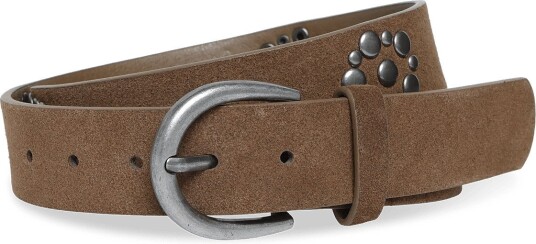 Mango Stud Leather Belt - BROWN - S