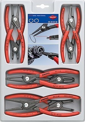 Knipex 00 20 04 SB 8-dels Presisjonslåseringstangsett i Rød Knipex 00 20 04 SB 8-dels Presisjonslåseringstangsett i Rød