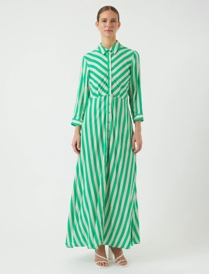 YAS Yassavanna Long Shirt Dress S. Noos - Green - XS YAS Yassavanna Long Shirt Dress S. Noos - Green - XS