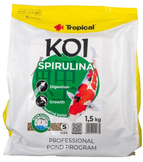 Tropical New Koi Spirulina Pellet Size S 5L/1.5Kg (157.2502) Tropical New Koi Spirulina Pellet Size S 5L/1.5Kg (157.2502)