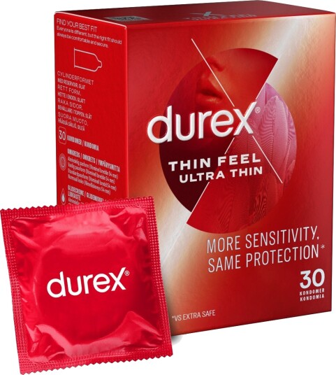 Durex Ultra Thin kondomer 30-pakning Durex Ultra Thin kondomer 30-pakning