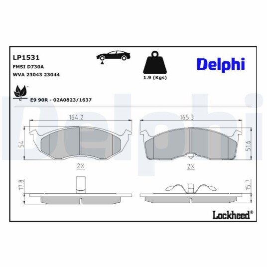 Bremseklosser DELPHI LP1531 Bremseklosser DELPHI LP1531