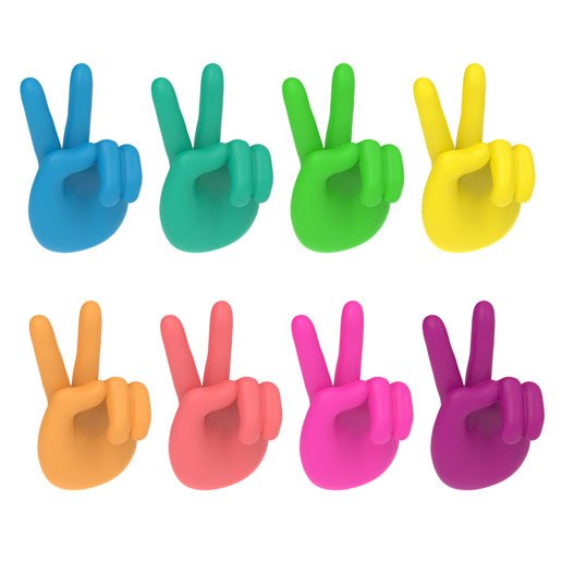 Peace Sign glassmarkører silikon 8 stk