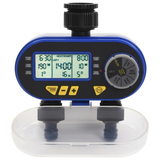 vidaXL Automatisk digital vanningstimer med to krankoblinger vidaXL Automatisk digital vanningstimer med to krankoblinger