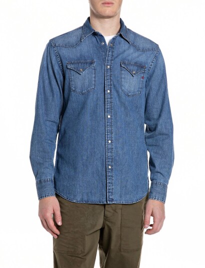 Replay Shirt Regular Blue M Replay Shirt Regular Blue M