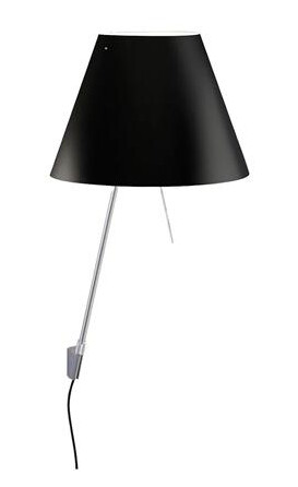 Luceplan Costanza Vegglampe Dimbar Aluminium M. Skjerm Sort