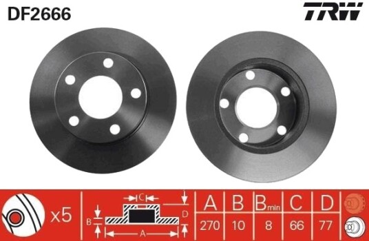 Bremseskive TRW DF2666