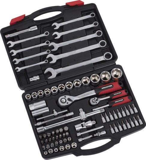 Kreator Pipenøkkelsett 1/4"-1/2" Med Nøkler 81 Deler