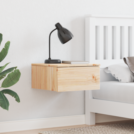 Vegghengt nattebord Brun 37 x 35 x 18.5 cm Massiv furu tre