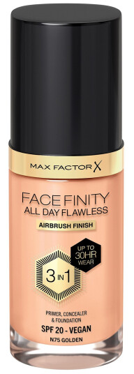 Max Factor Facefinity 3-in-1 Foundation 75 Golden – All Day Flawless Sminkebase
