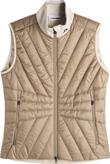 J.Lindeberg Holma Quilt Hybrid Vest Golfvest dame Brindle X Large