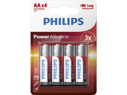Philips Power Life Alkalisk LR6 AA Batteri 6-pk Philips Power Life Alkalisk LR6 AA Batteri 6-pk