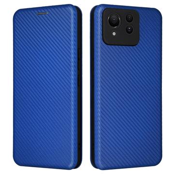 Asus Zenfone 11 Ultra Flip-deksel Karbonfiber Blå