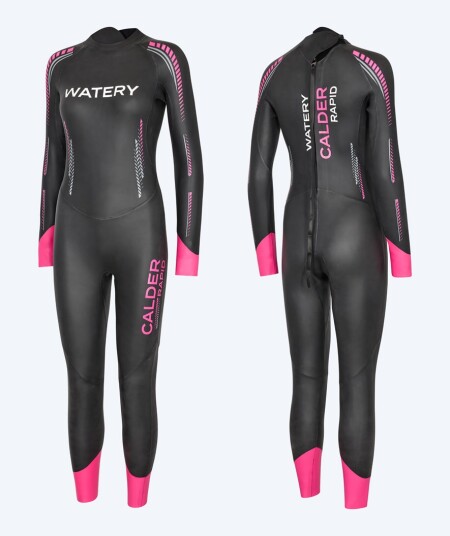Watery våtdrakt til damer - Calder Rapid - Svart/rosa - Våtdrakt triathlon