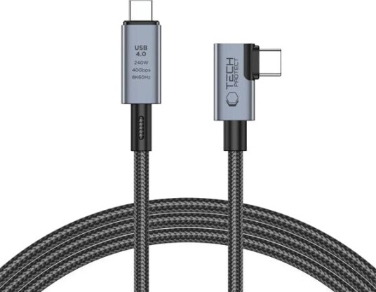 Tech-Protect UltraBoost Max L USB-C 4.0 240W 8K 40Gbps 1,5m Grå Tech-Protect UltraBoost Max L USB-C 4.0 240W 8K 40Gbps 1,5m Grå