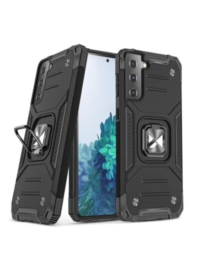 Wozinsky Ring Armor Armored Hybrid Case Cover + Magnetic Holder for Samsung Galaxy S22+ S22 Plus black