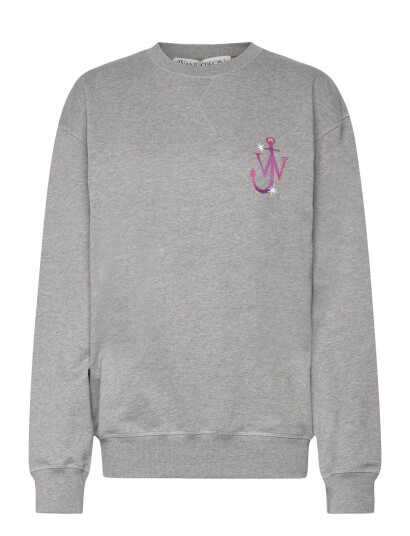 JW Anderson Melange Grey Cotton Oversize Sweatshirt Grey S JW Anderson Melange Grey Cotton Oversize Sweatshirt Grey S