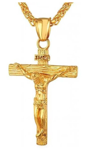 Jesus på krysskjedekjede gull