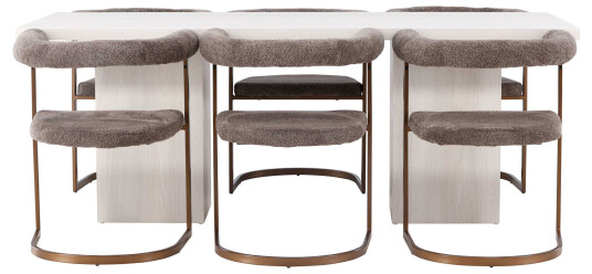 Venture Design Olga & Morning spisegruppe Brun/hvit 6 stoler & bord 200 x 90 cm